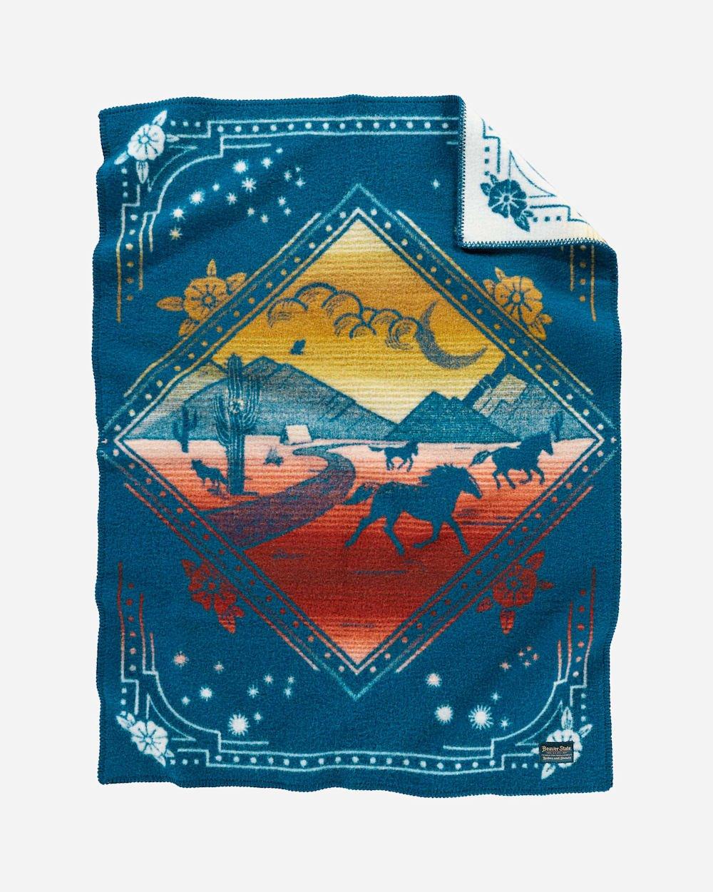 Wild Riders Kids Blanket with horses - made in Oregon - Your Western Decor