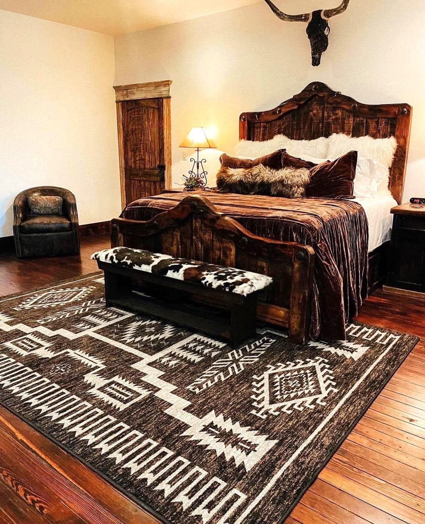 Wild Whiskey 8x11 Area Rug in Chocolate - Made in the USA - Your Western Decor