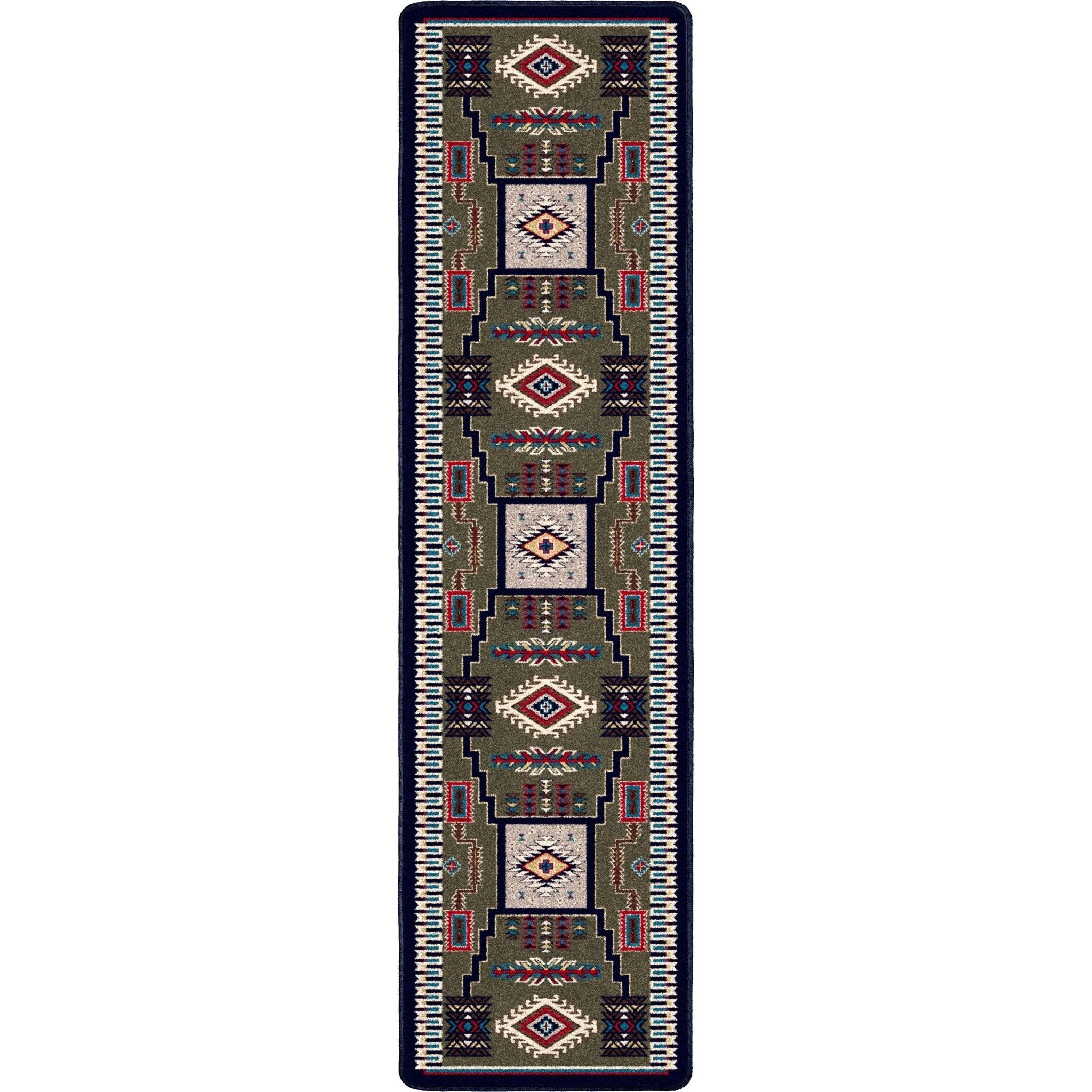 Wild Whiskey Floor Runner in Green - American Made Floor Coverings - Your Western Decor