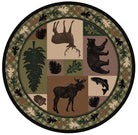 Wildlife Retreat Round Area Rug - Made in the USA - Your Western Decor, LLC