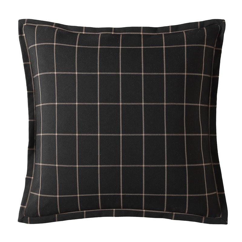 Windowpane Euro Sham in Black - Your Western Decor