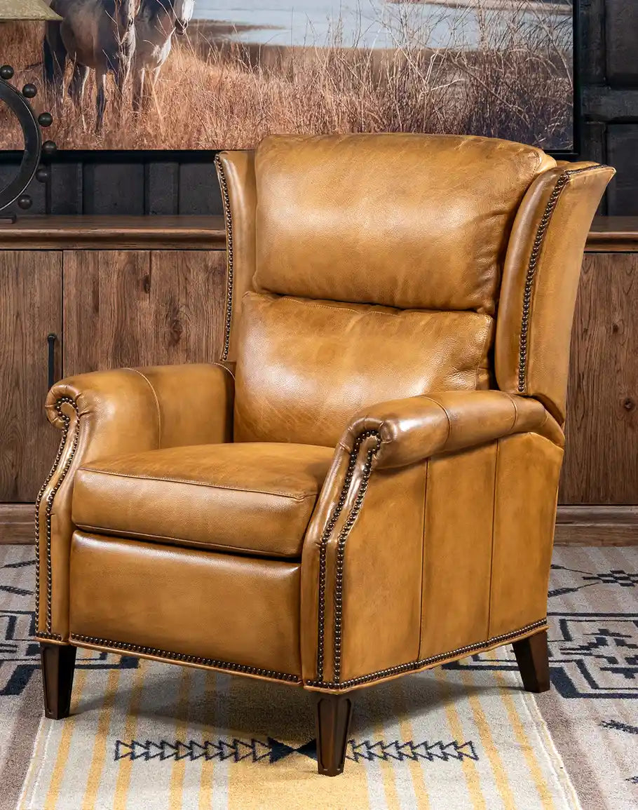 American made Wingback Leather Recliner - Your Western Decor