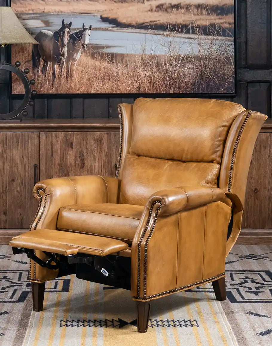 American made Wingback Leather Recliner - Your Western Decor