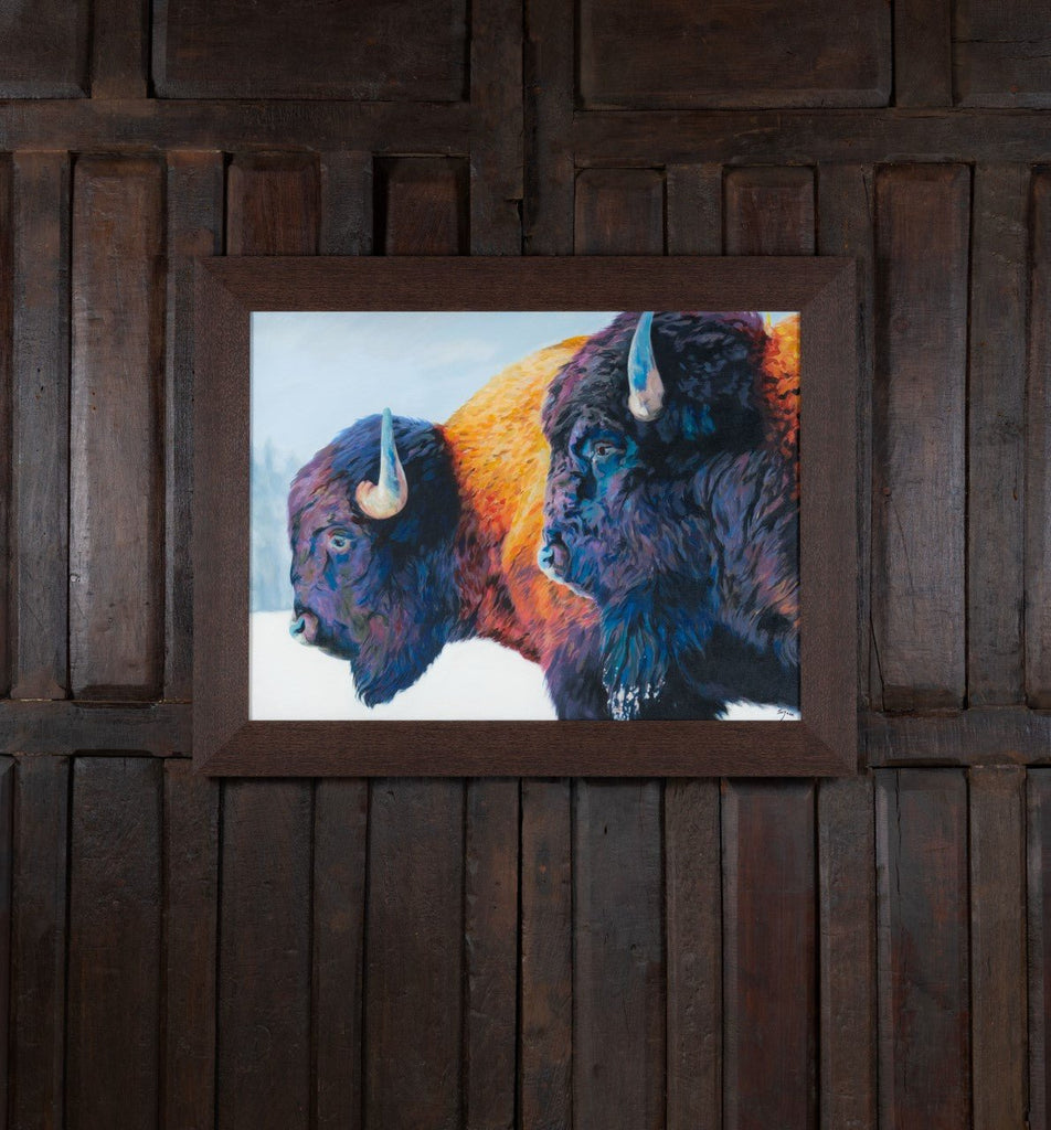 Winter Bison Framed Art - USA Made Art - Your Western Decor