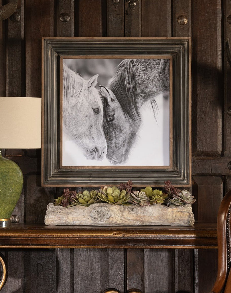 Winter Friends Framed Horse Print & Succulents - Your Western Decor