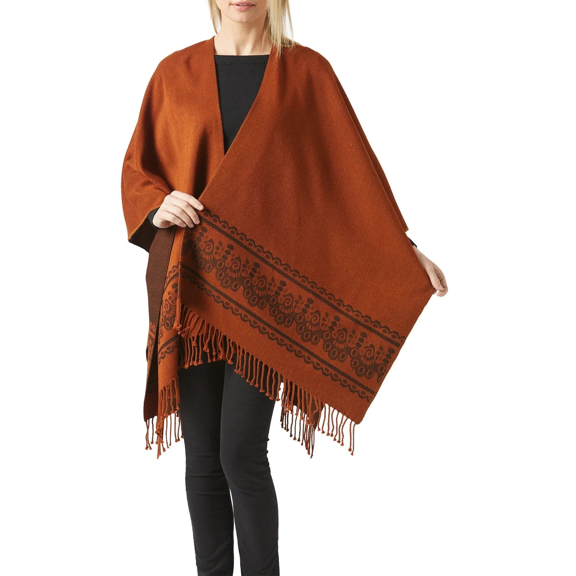Women's Rust Shawl Ecuadorian Artisan-Made – Your Western Decor