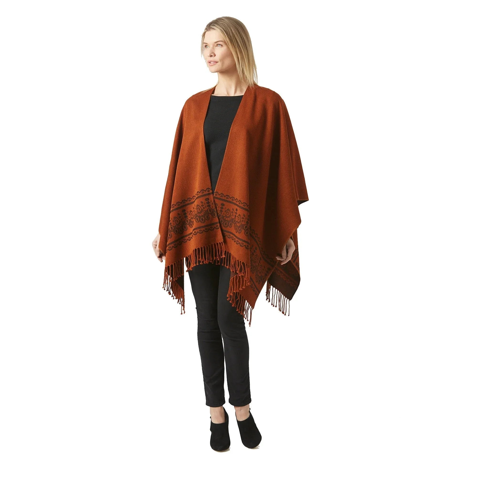 Women's Rust Shawl Ecuadorian Artisan-Made – Your Western Decor