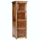 Western rope trim 4 drawer Pine wood file cabinet - Your Western Decor
