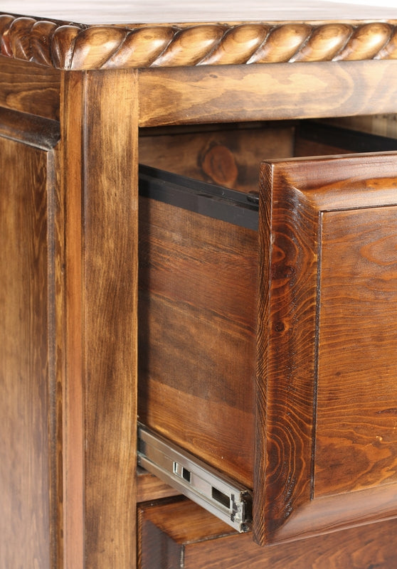 Wooden cabinet with open door revealing internal components - Your Western Decor