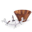 Wood Salad Bowl w/ Aluminum Horse Stand - Your Western Decor