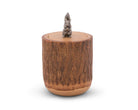 Wood canister container with pewter squirrel lid handle - Your Western Decor