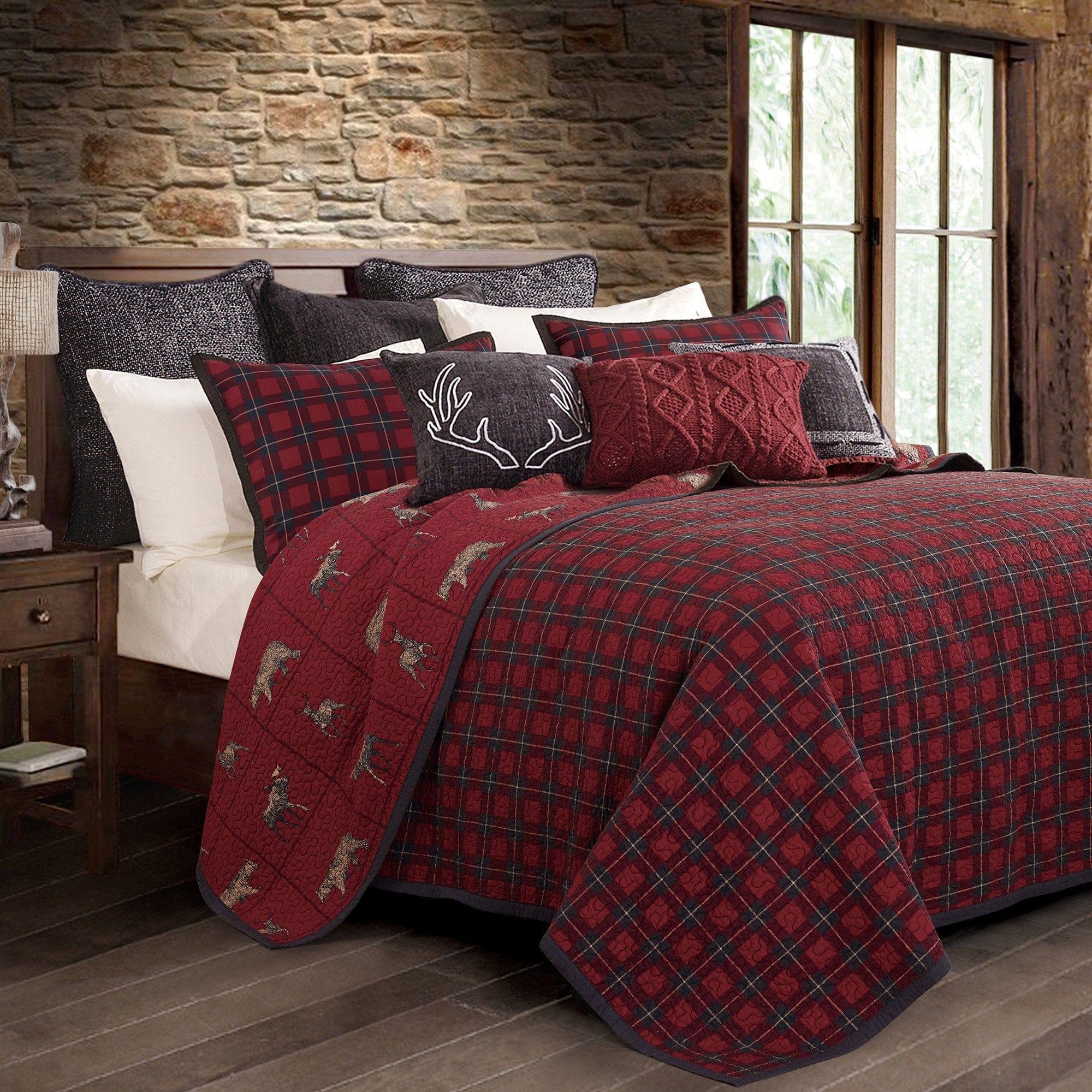 plaid reversible quilt set - Your Western Decor