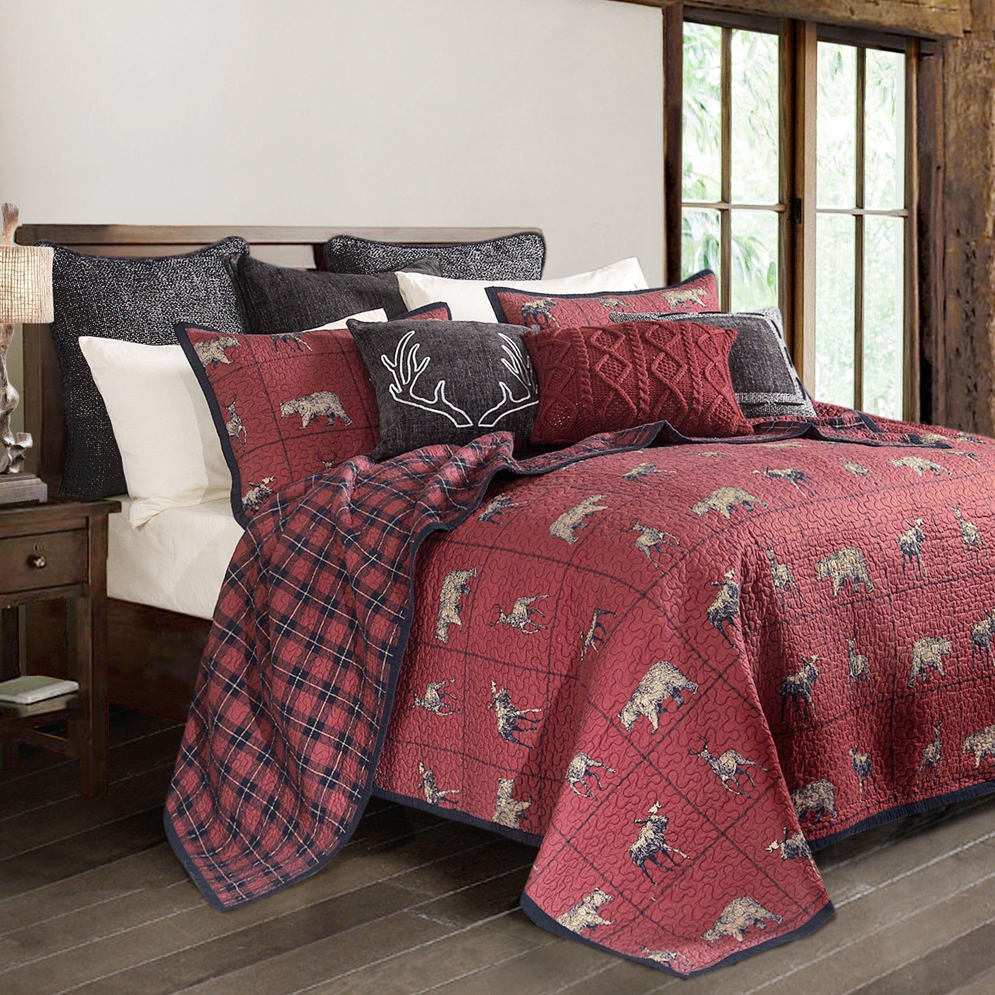 plaid reversible quilt set - Your Western Decor