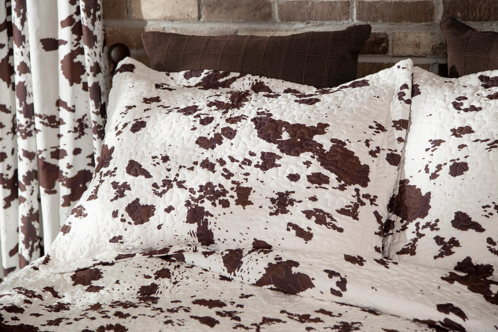 Wrangler Cowhide Print Quilted Pillow Shams - Your Western Decor