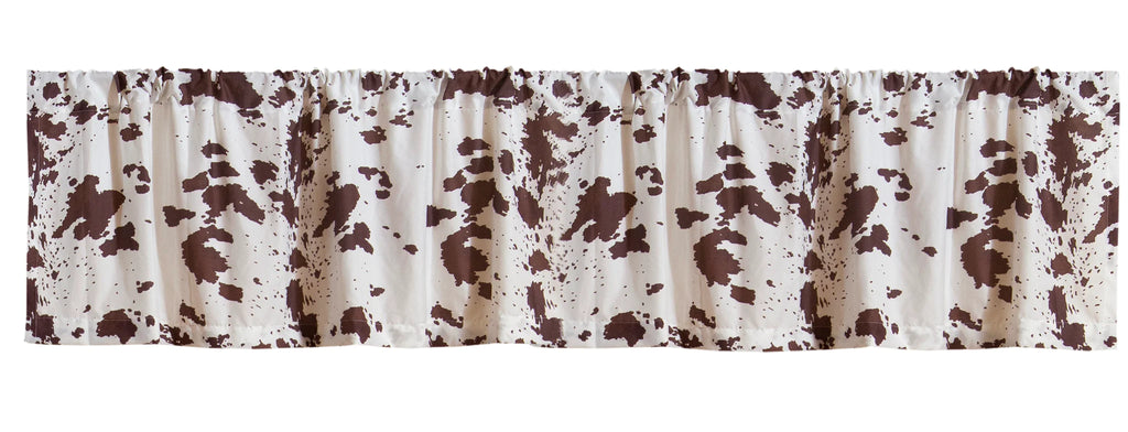 Wrangler Spotted Valance - Cowhide print window treatments - Your Western Decor