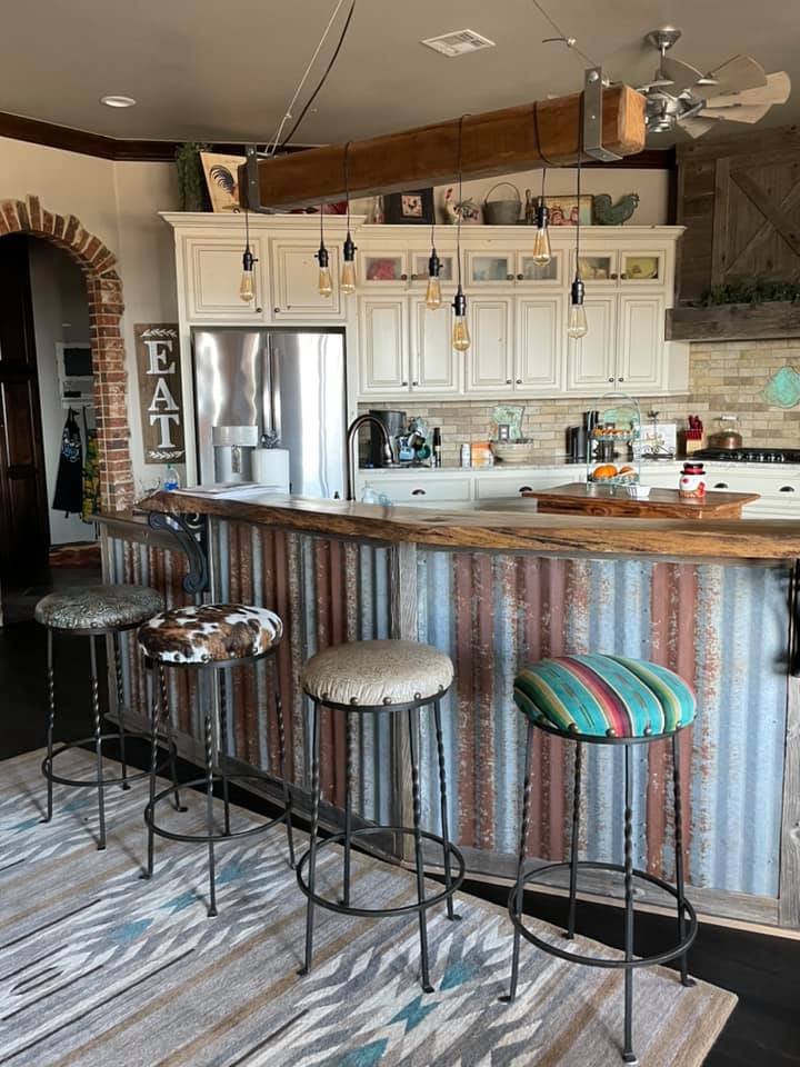 Custom made Wrought Iron Bar Stools made in the USA - Your Western Decor