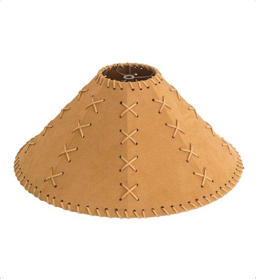 X-Cross Tan Faux Leather Lamp Shade 18" dia - American Made - Your Western Decor