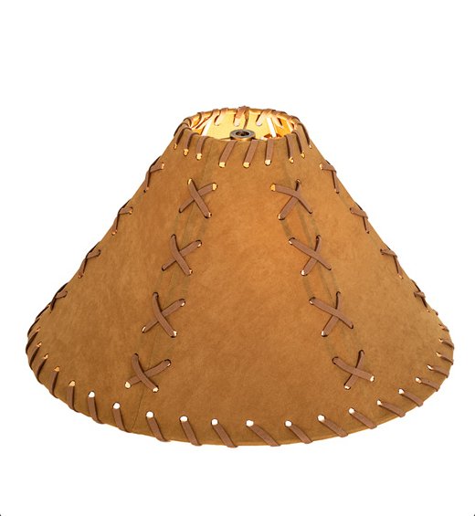 X-Cross Tan Faux Leather Lamp Shade 15" made in the USA - Your Western Decor
