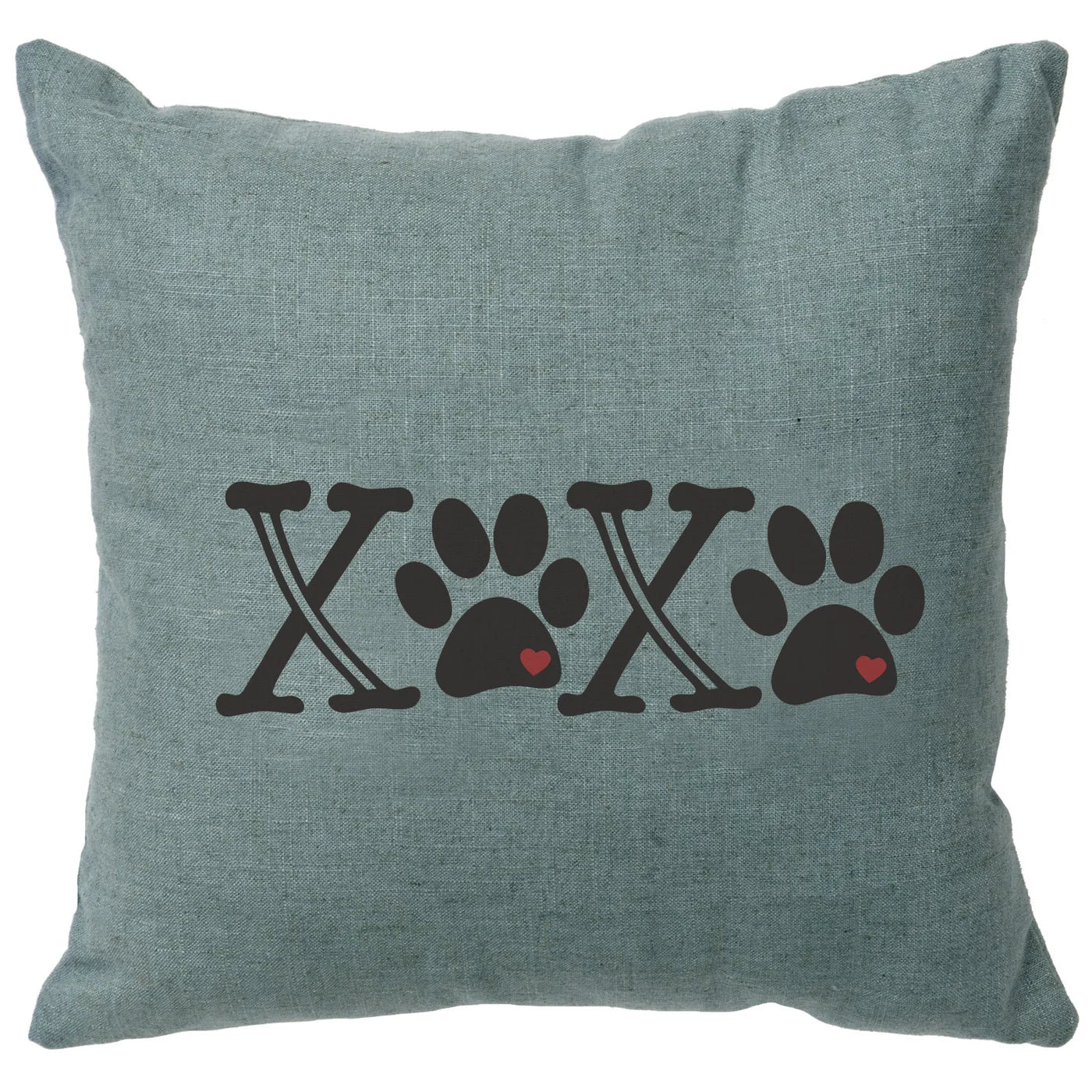 XOXO Paw Print Ocean Linen Throw Pillow made in the USA - Your Western Decor