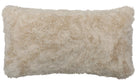 off white oblong Yakety faux fur throw pillow made in the USA