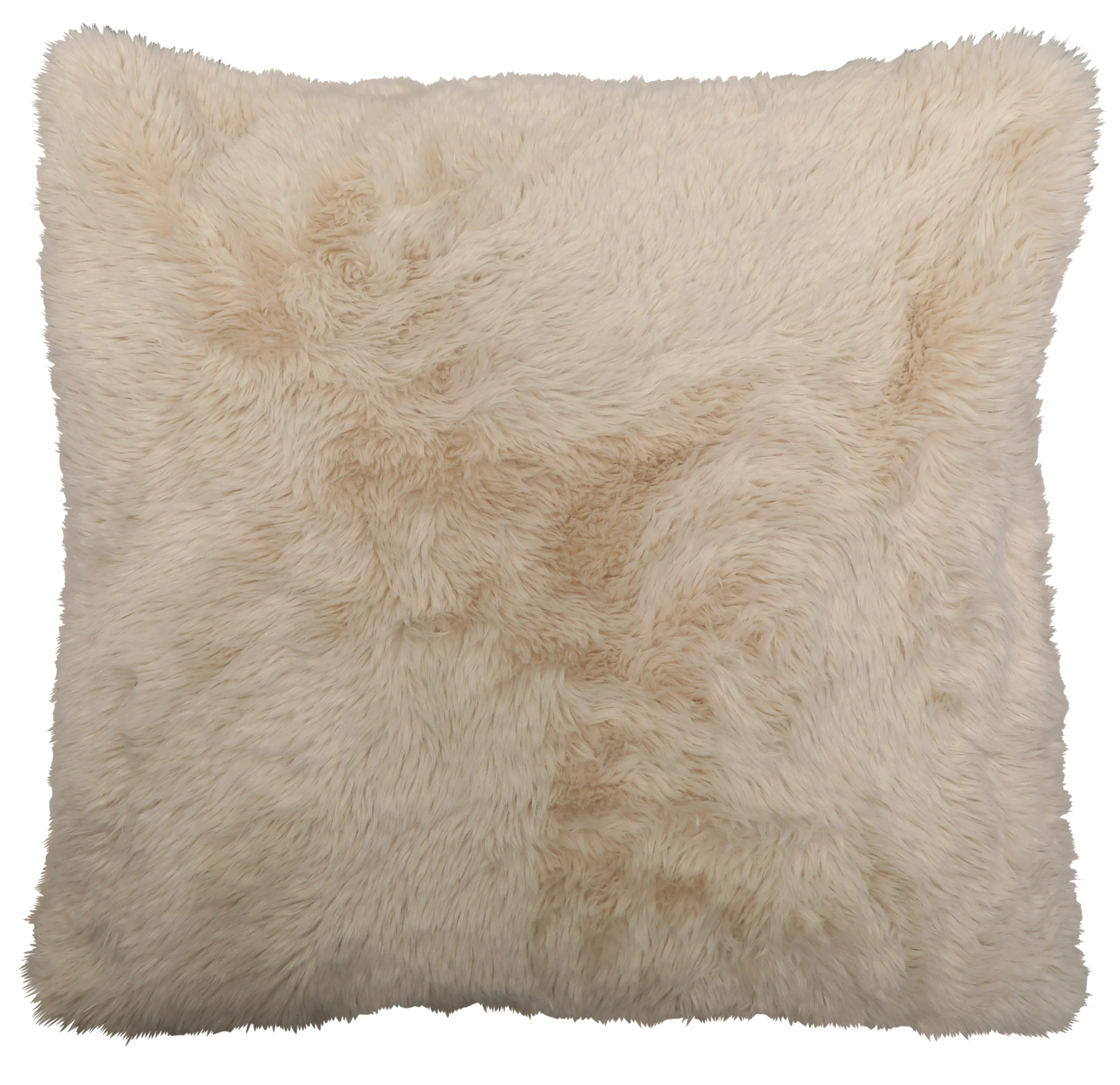 Ivory Yakety Sand Faux Fur Euro Sham