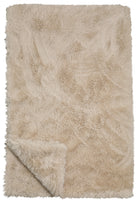 ivory Yakety Sand faux fur throw blanket 