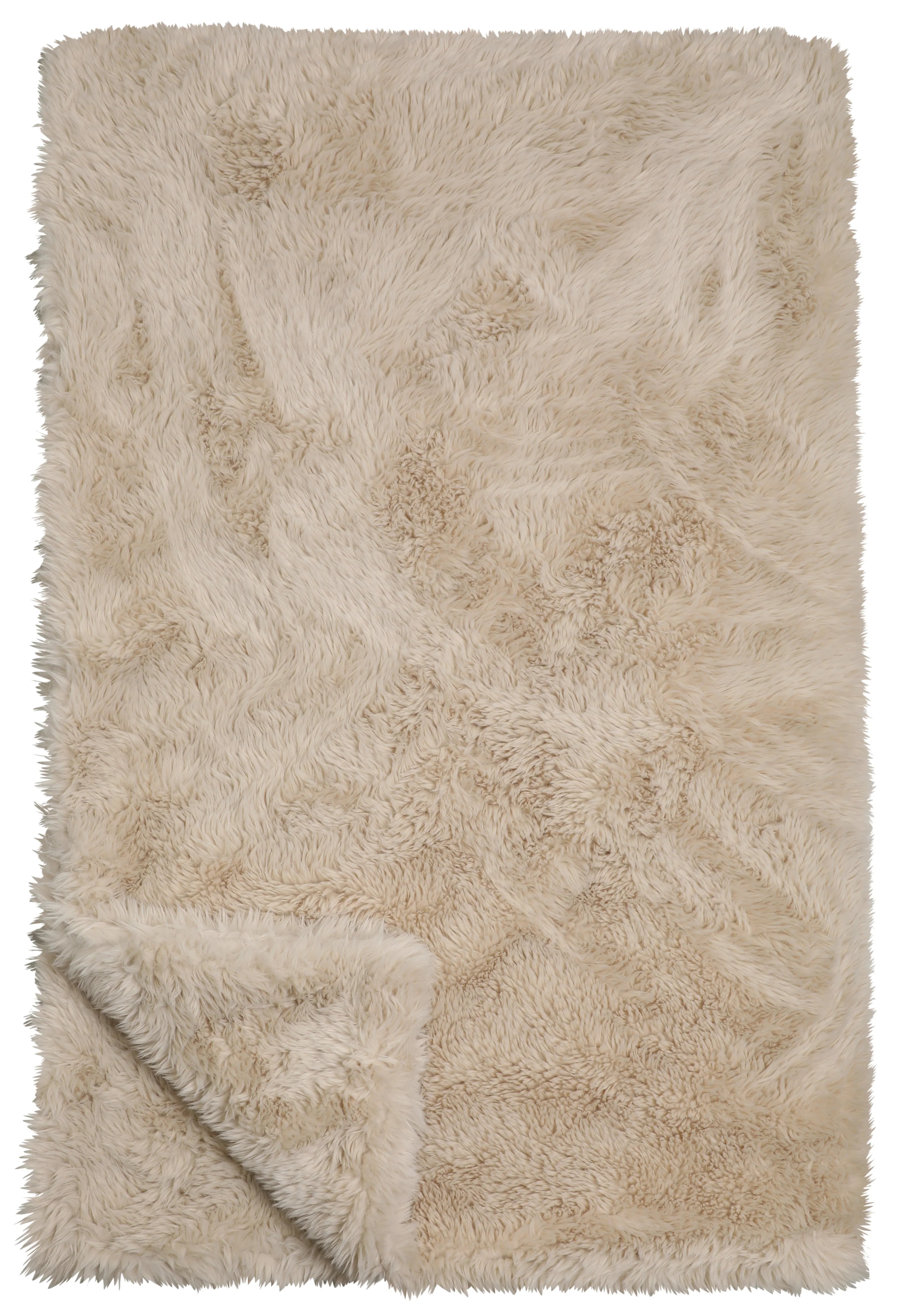 ivory Yakety Sand faux fur throw blanket 