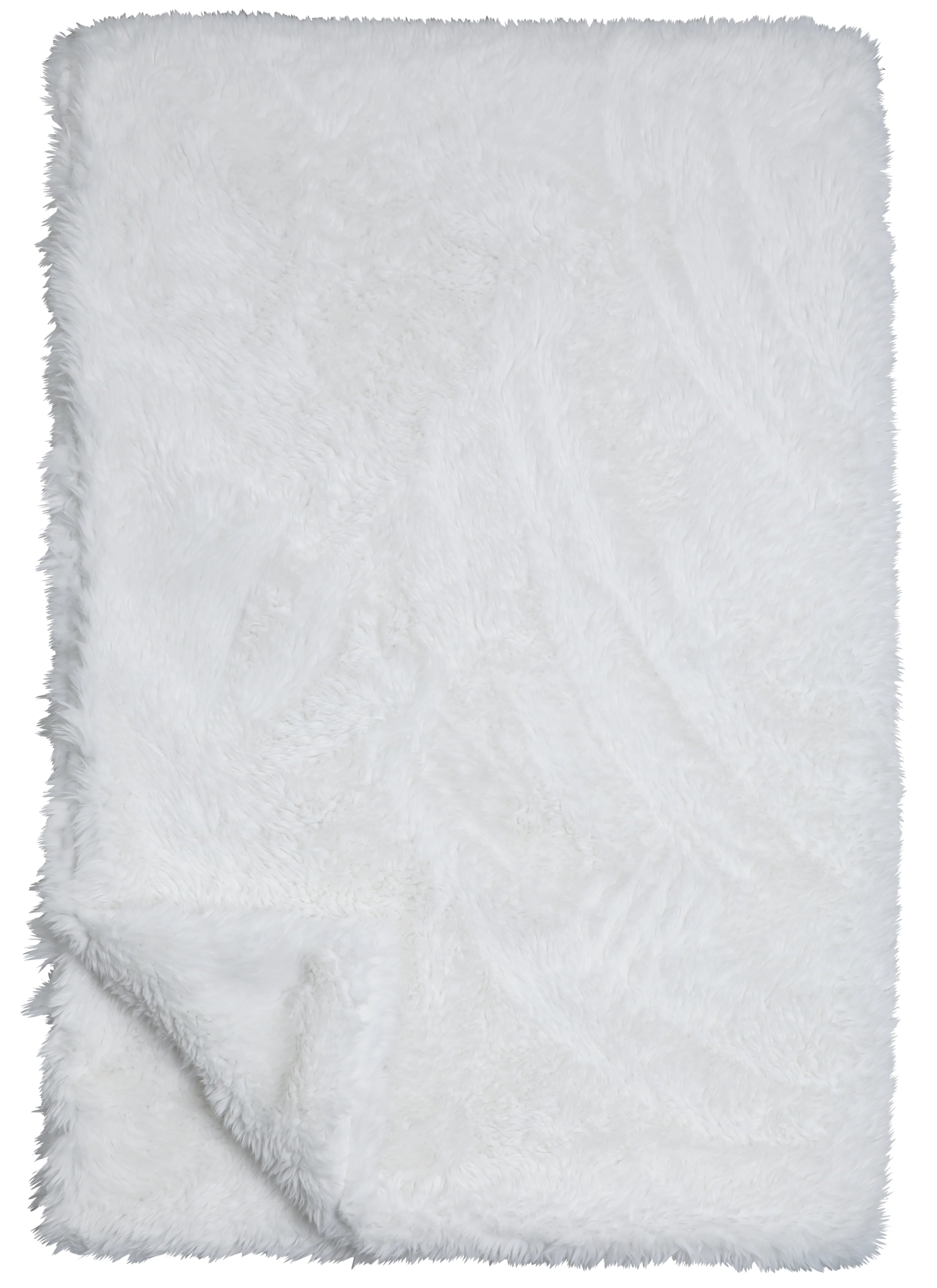 plush white faux fur throw blanket