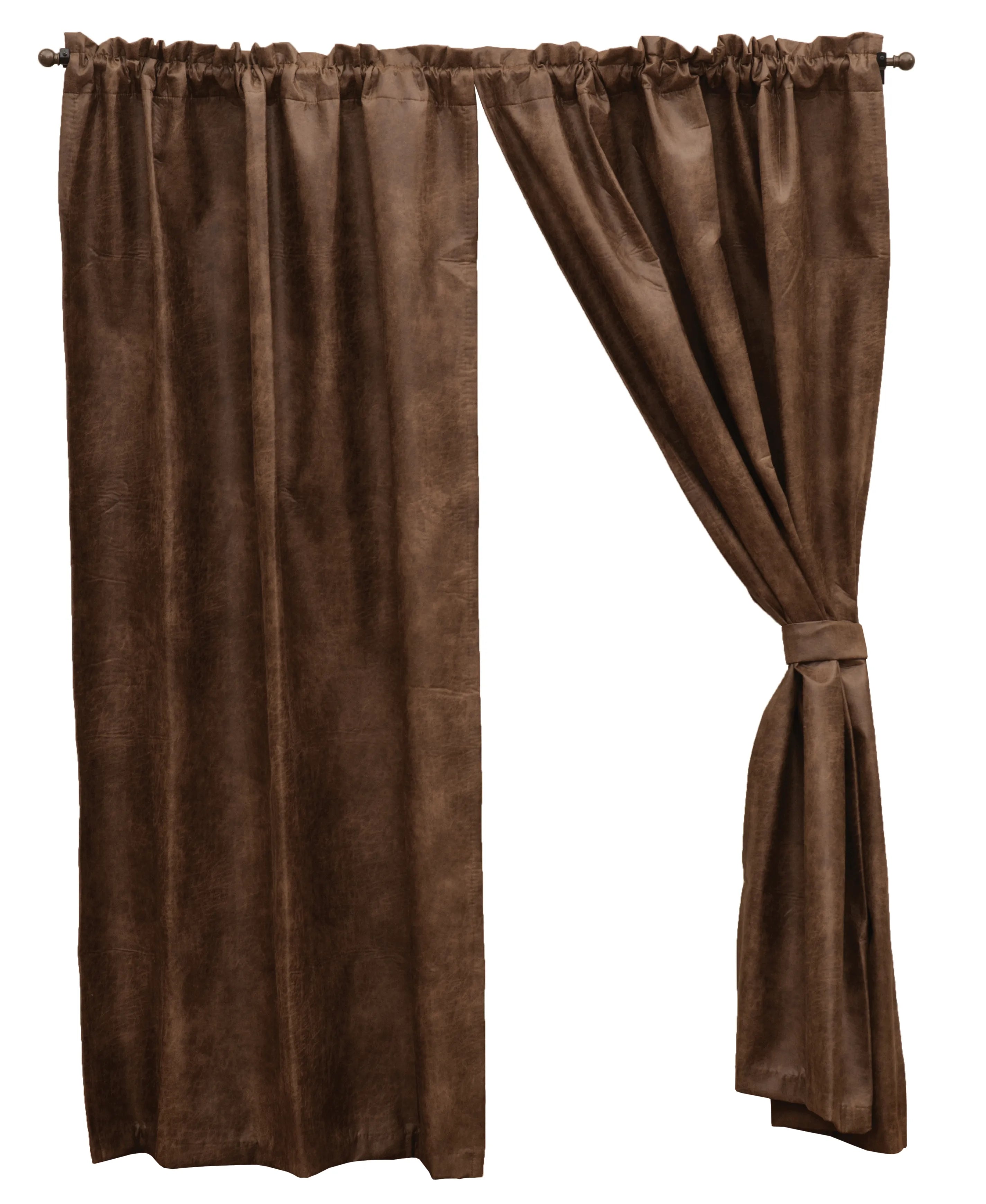 western faux leather curtain panels