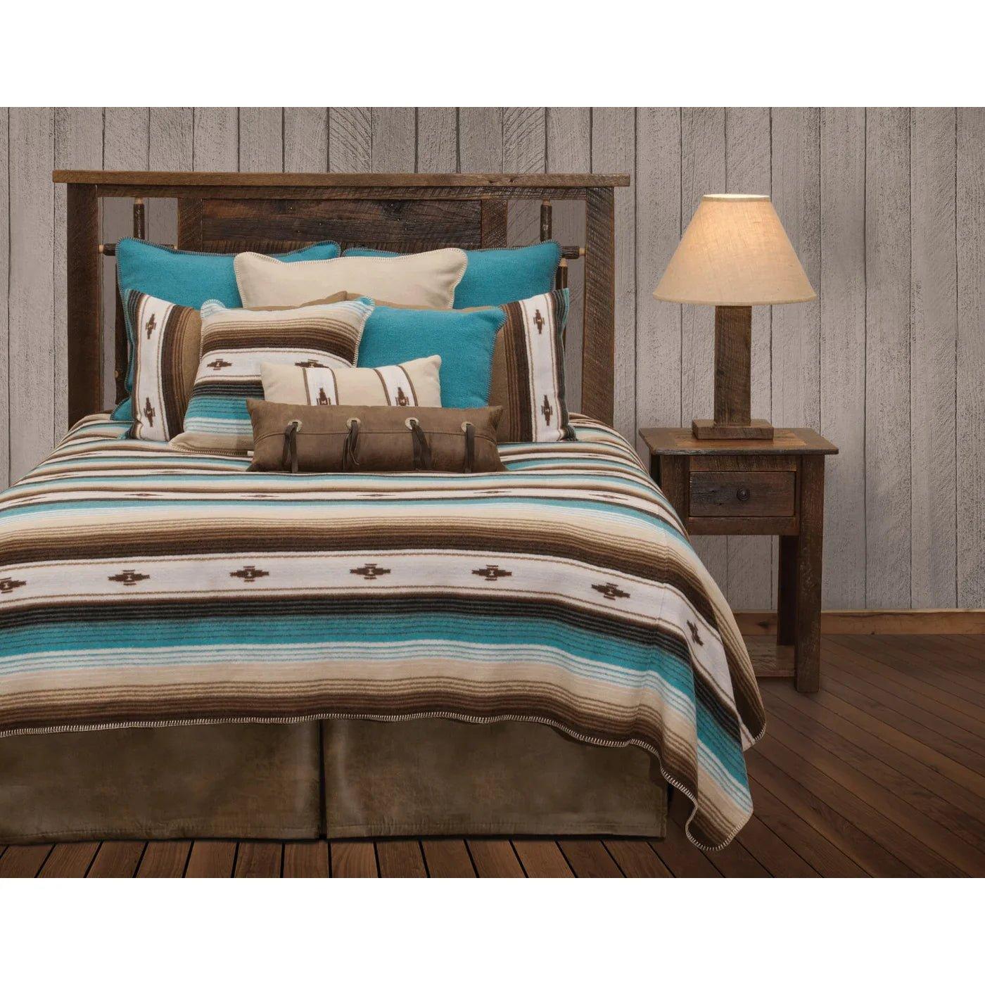 Yara Azul blue tan white Southwest bedding - Your Western Decor