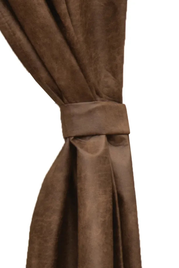 Western faux leather curtain tie-back 