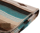 Yara Azul Southwestern Throw blanket with hand stitched-edges. Handcrafted in the USA