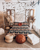 Boho bedroom with Yosemite Aztec quilt - your western decor