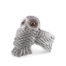 Pewter carved cute owl napkin ring with big eyes - Your Western Decor