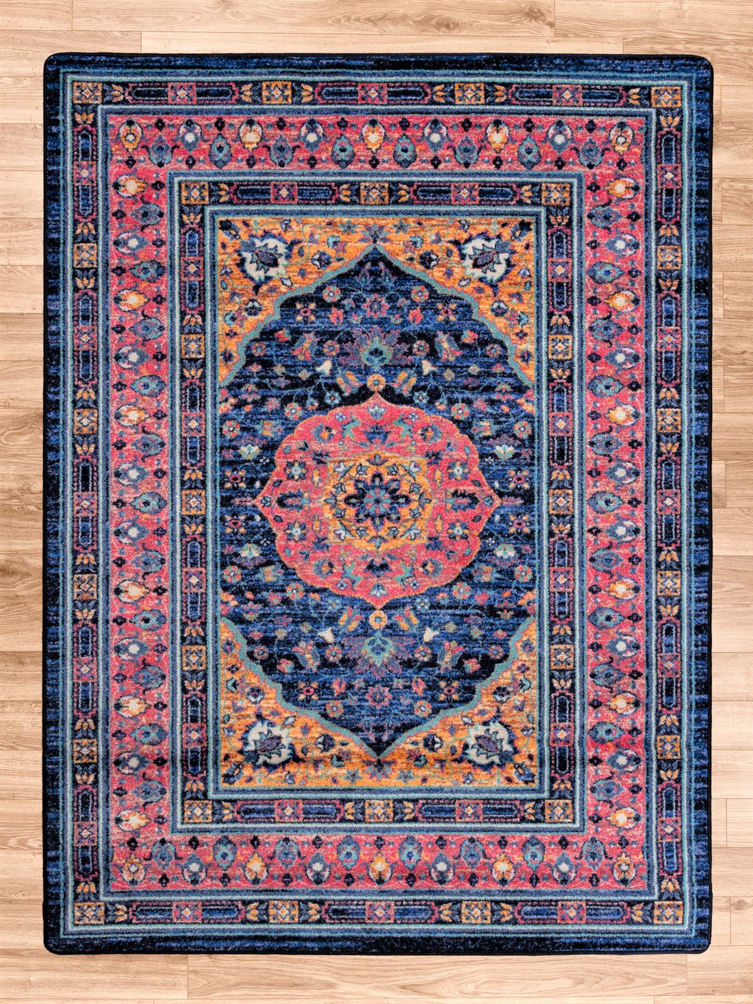 Zanza Marionberry Art 8' Round Area Rug - Made in the USA - Your Western Decor, LLC