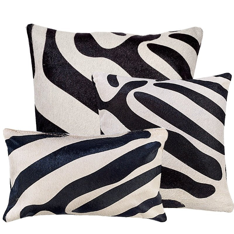 Zebra Print Cowhide Pillows - Your Western Decor
