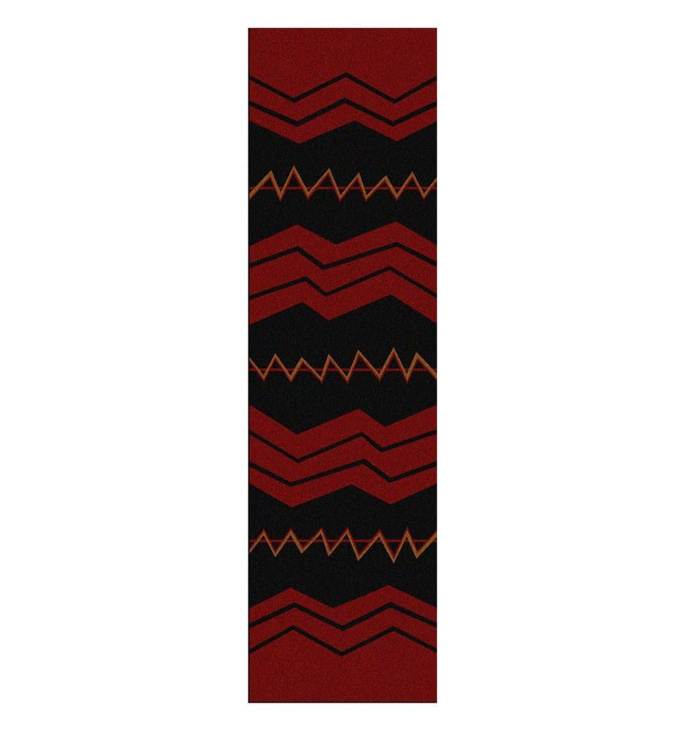 War Path Floor Runner in Red and Black - Made in the USA - Your Western Decor, LLC