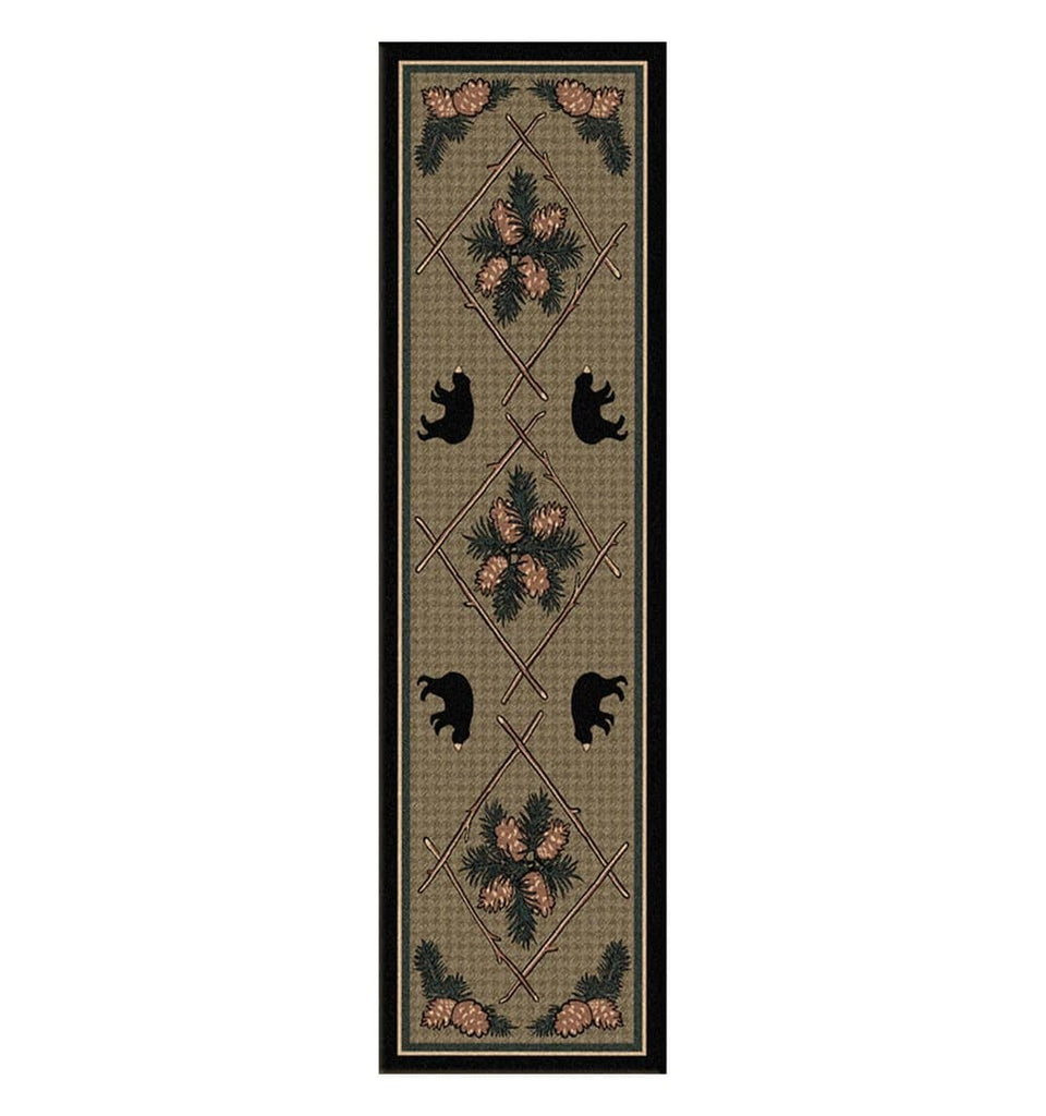 Pine Cone & Bears Floor Runner - Made in the USA - Your Western Decor