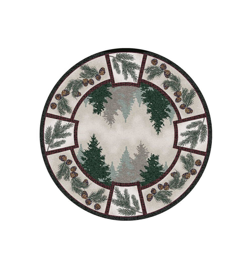 Forest Pine Maize Round Area Rug - Made in the USA - Your Western Decor