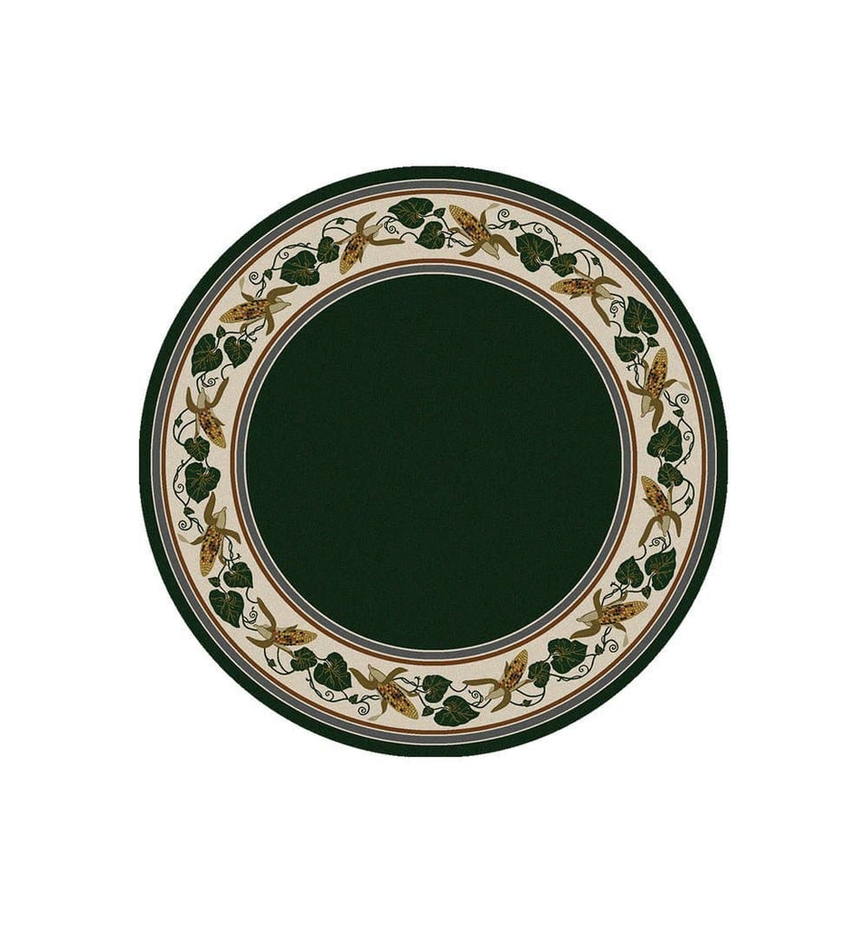 Three Sisters Emerald Green 8' Round Area Rug - Made in the USA - Your Western Decor, LLC