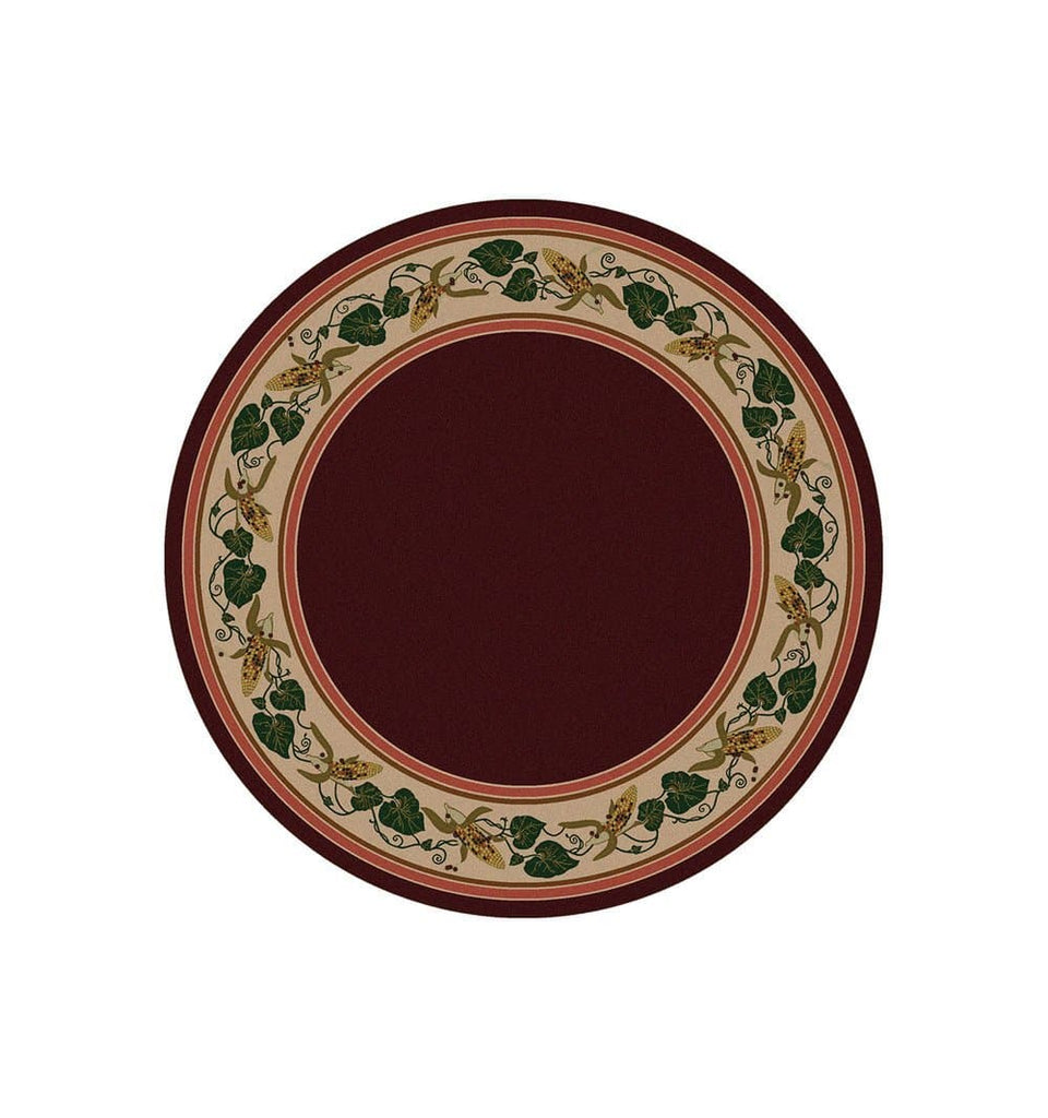 Three Sisters Garnet 8' Round Area Rug - Made in the USA - Your Western Decor, LLC