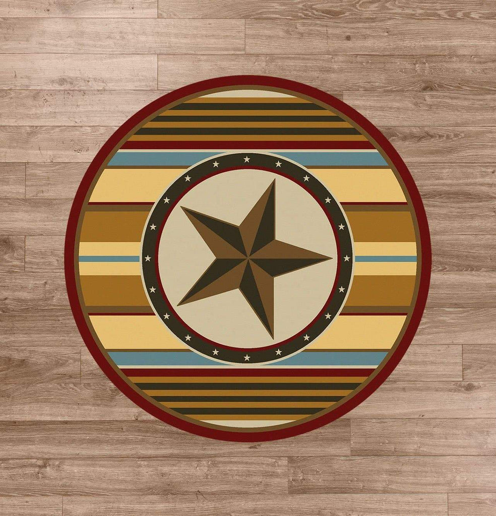 Lonestar Western Round Area Rug made in the USA - Your Western Decor
