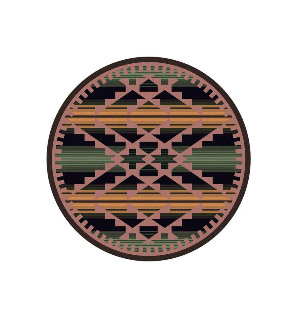 Southwest Saddle Blanket 8' Round Rugs - Made in the USA - Your Western Decor, LLC