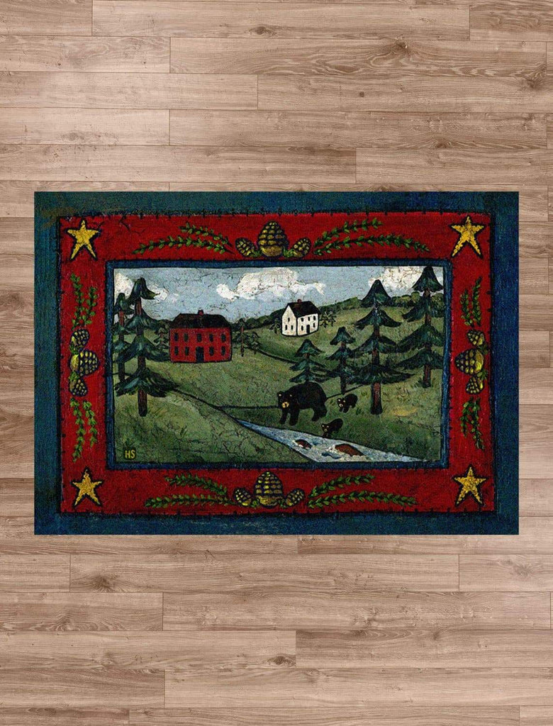Black Bear Creek Rug 5x8 made in the USA - Your Western Decor