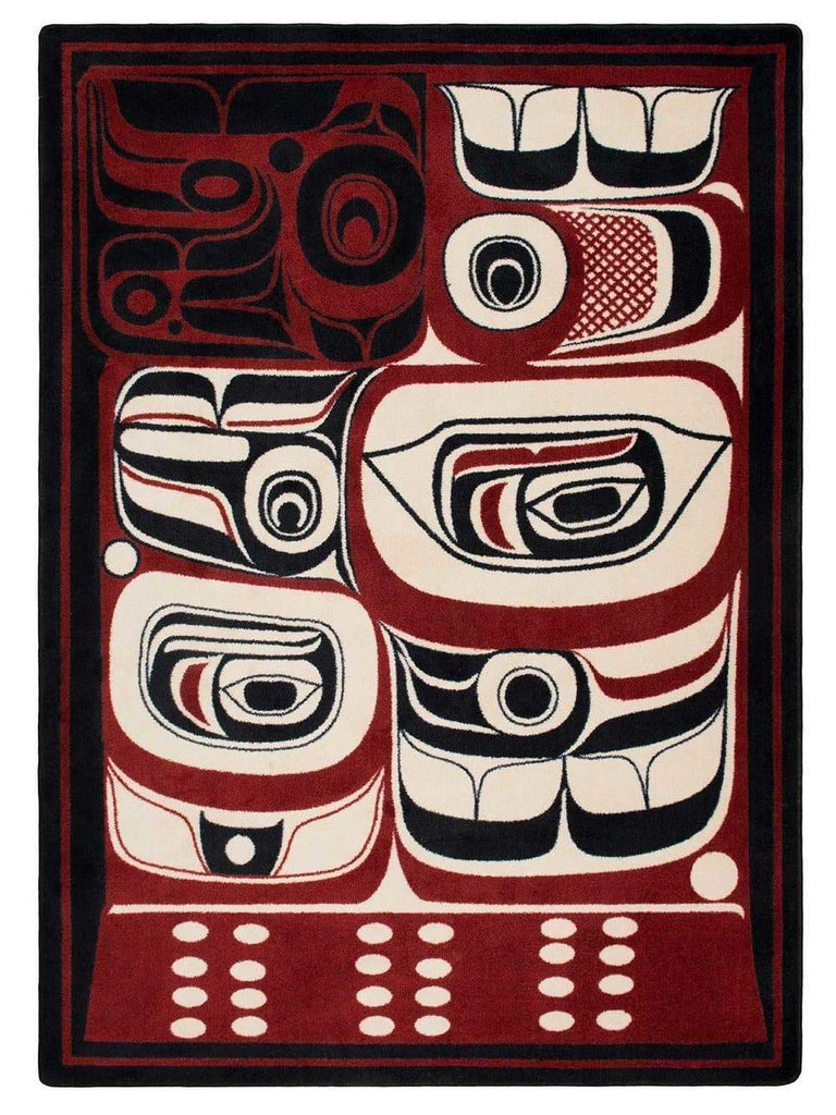 Red N' Black Design Area Rug 5' x 8' - Made in the USA - Your Western Decor, LLC