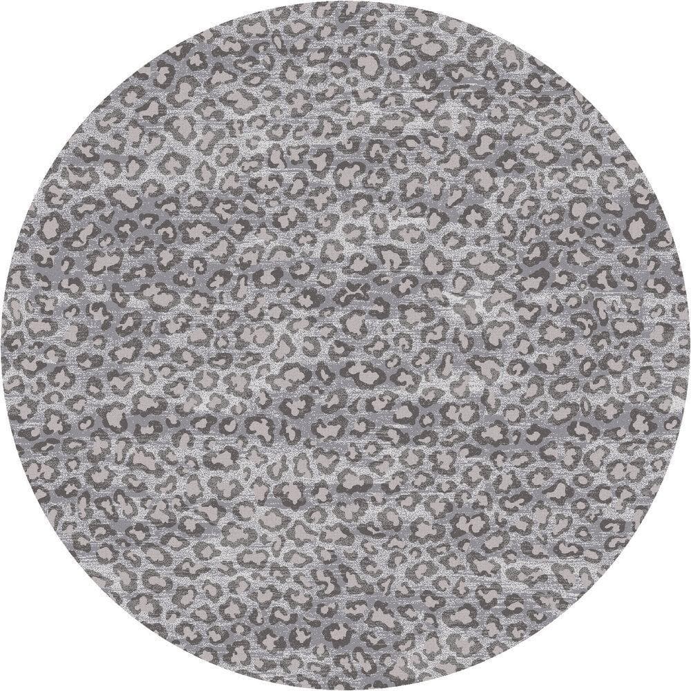 Snow Leopard Round Area Rug - Natural - Made in the USA - Your Western Decor, LLC