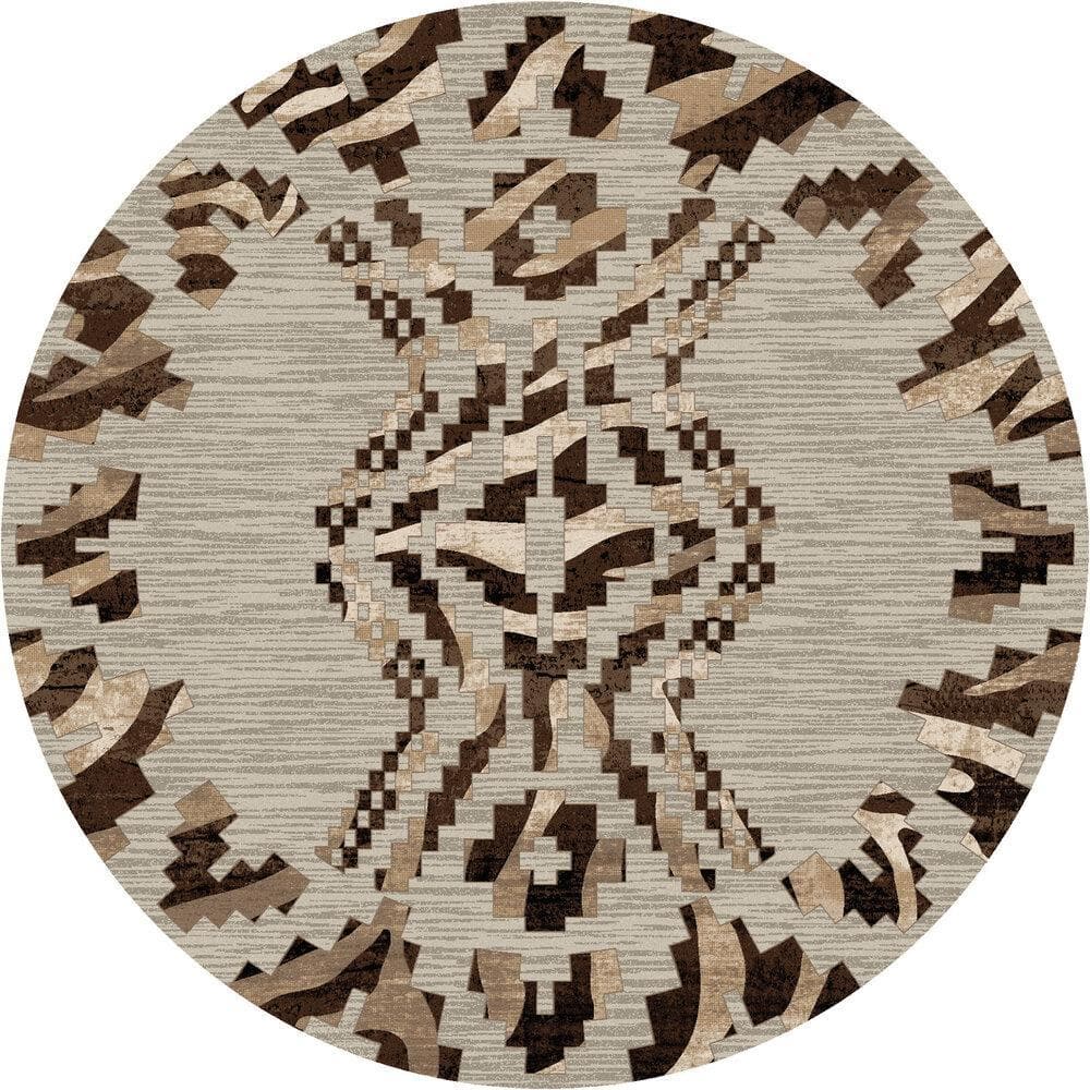 Modern zebra print round area rug. Made in the USA. Your Western Decor