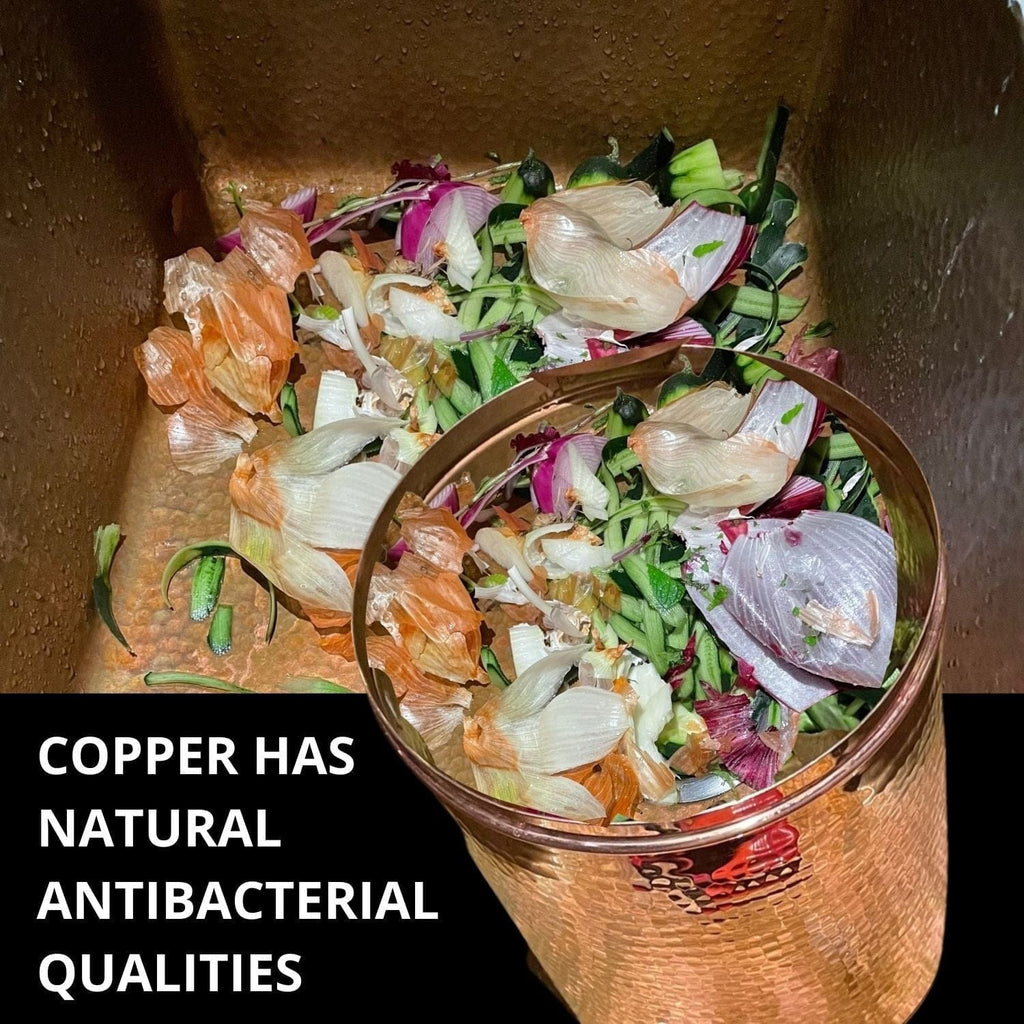 Hammered copper kitchen compost bin - Your Western Decor