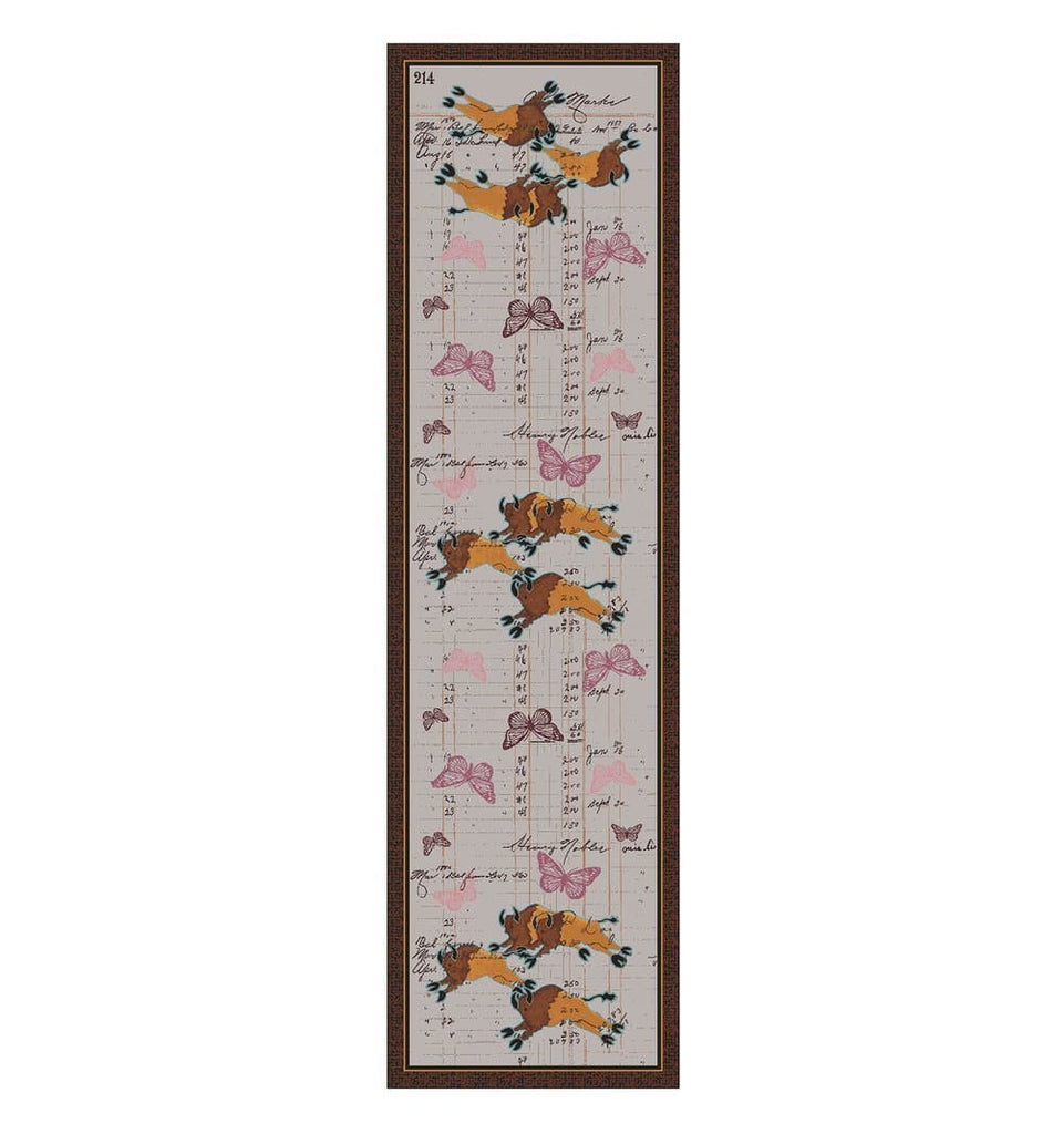 Buffalo and butterflies runner. Rugs made in the USA. Your Western Decor