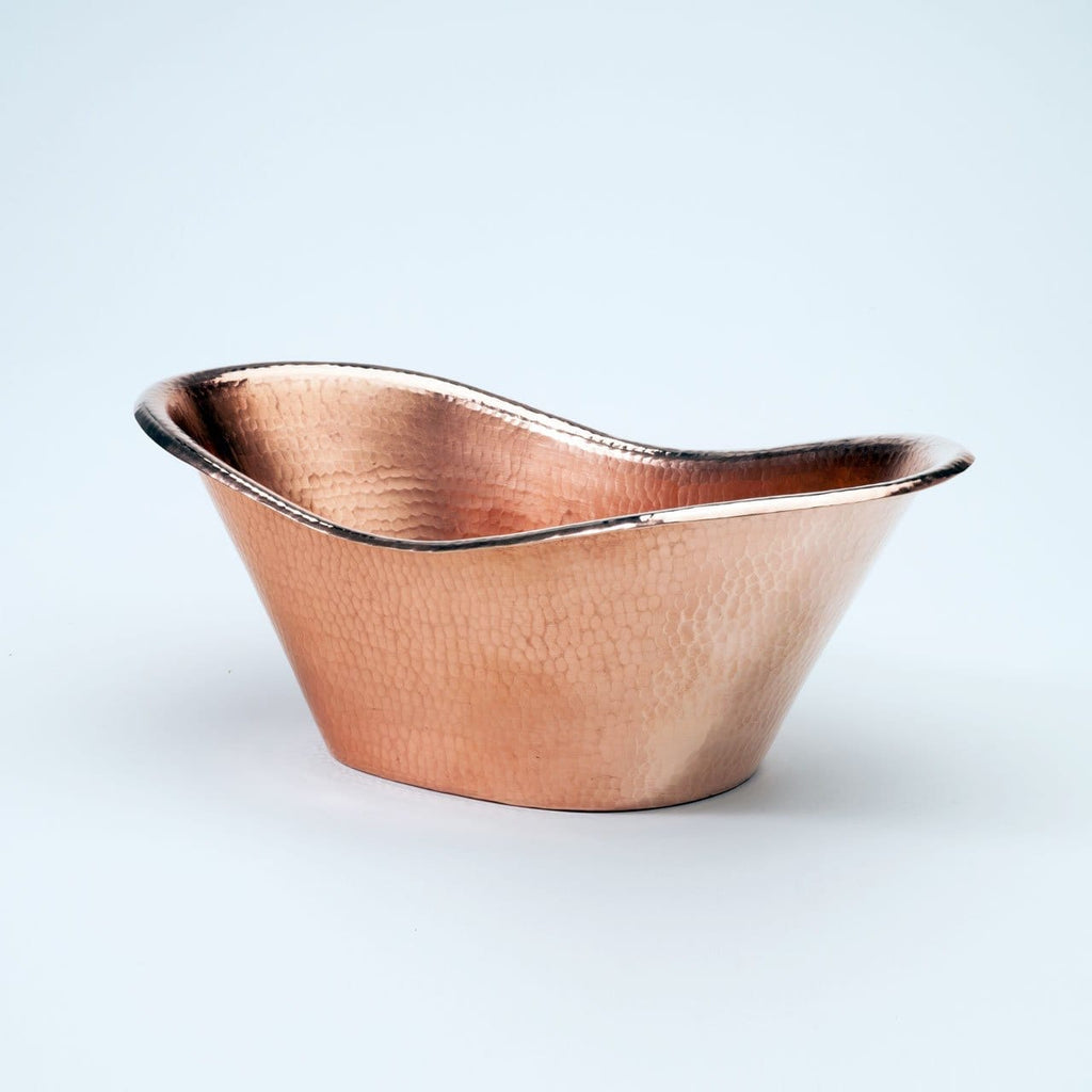Hammered copper oval ice bucket - Your Western Decor